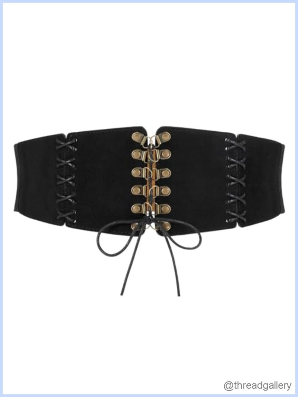 Women's Suede Leather Elastic Corset Waist Belt Lace-Up Medieval Costume
